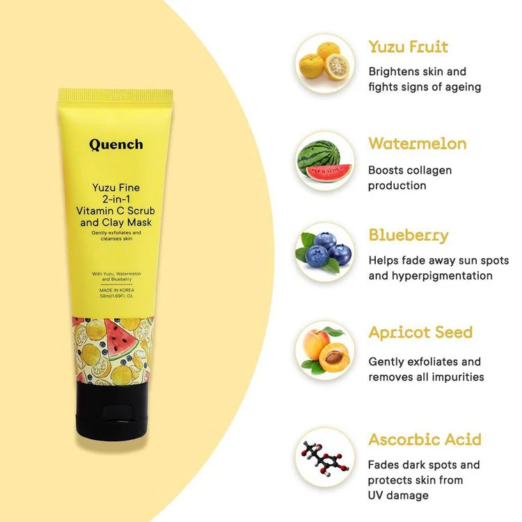 2-in-1 Scrub and Clay Mask With Yuzu Vitamin C - 50 ML - Image 3