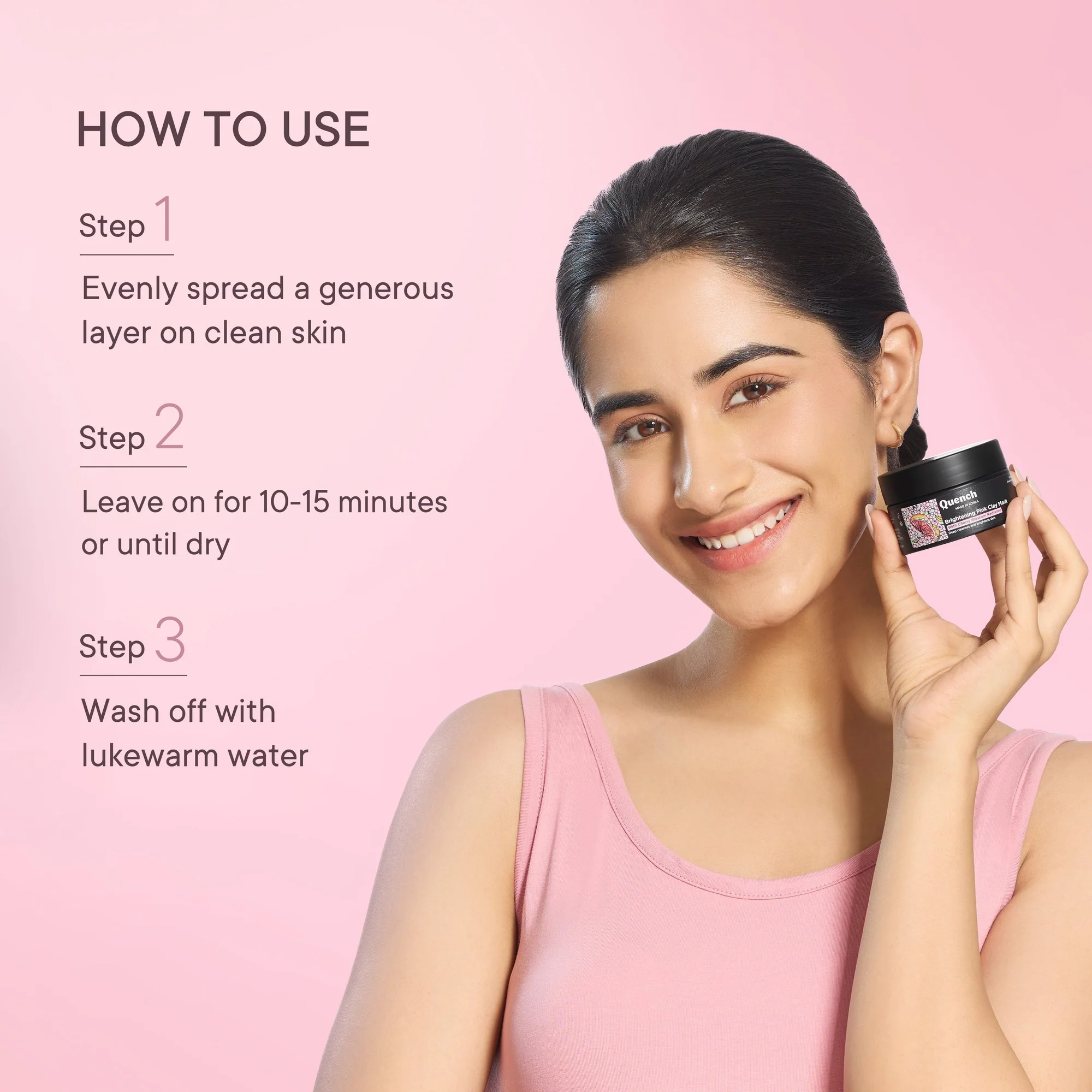 Brightening Pink Clay Mask with Cherry Blossom Radiance | De-tan & Removes Blackheads - 50 ML - Image 5