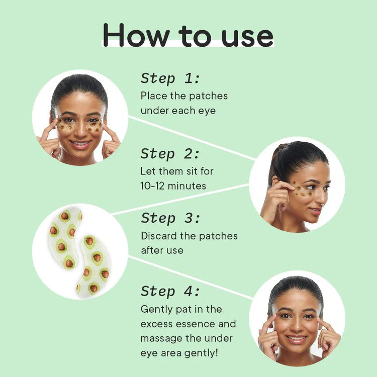 Brightening Under Eye Hydrogel Patch with Avocado Vitamins C & E (Pack of 2) - Image 3