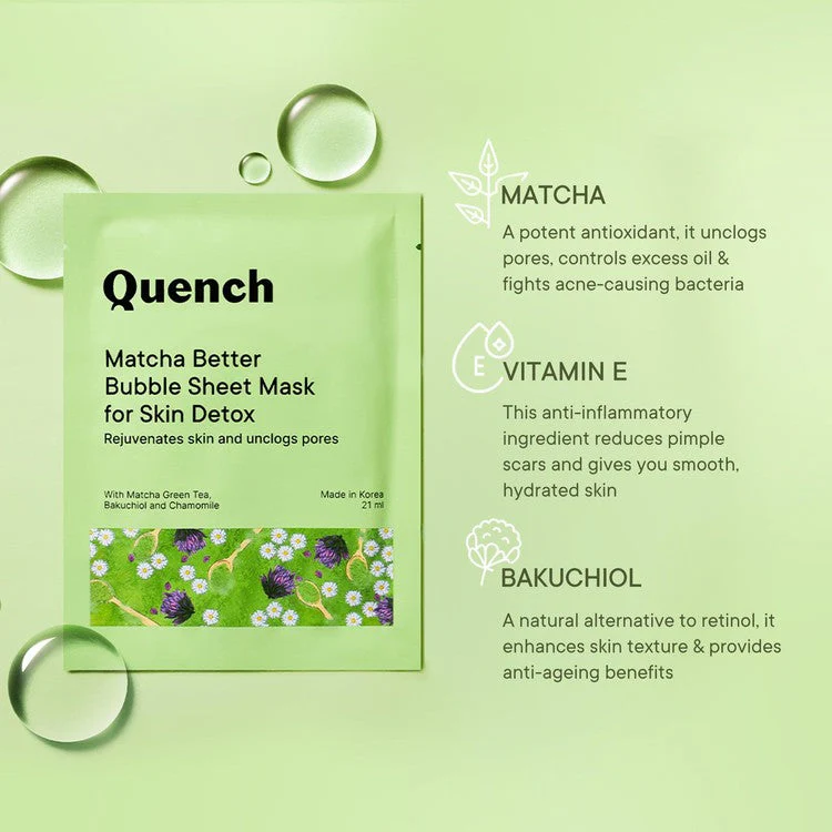 Bubble Sheet Mask with Matcha Green Tea Anti-Oxidants -21 ML - Pack Of 1 - Image 3