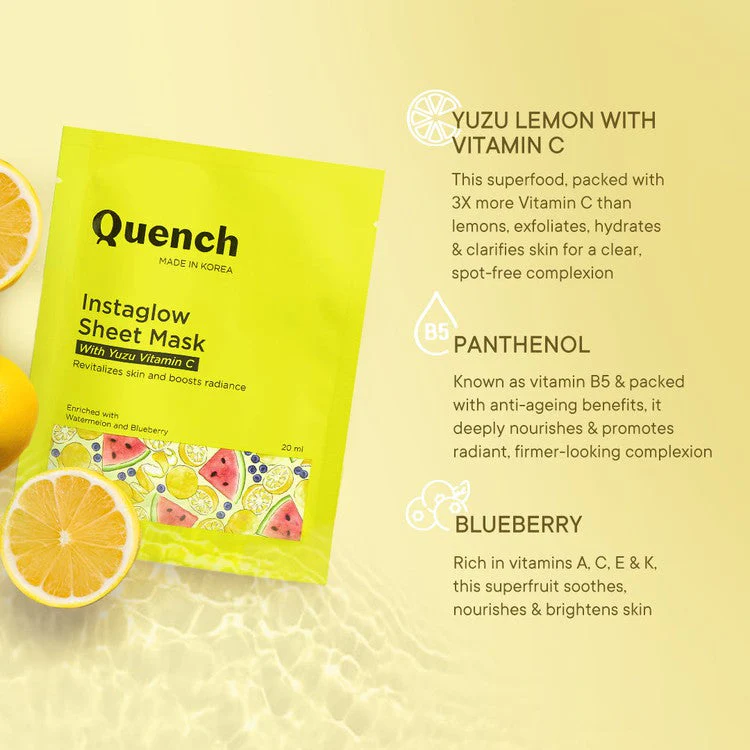 Instaglow Sheet Mask with Yuzu Vitamin C - Pack Of 1 - Image 4