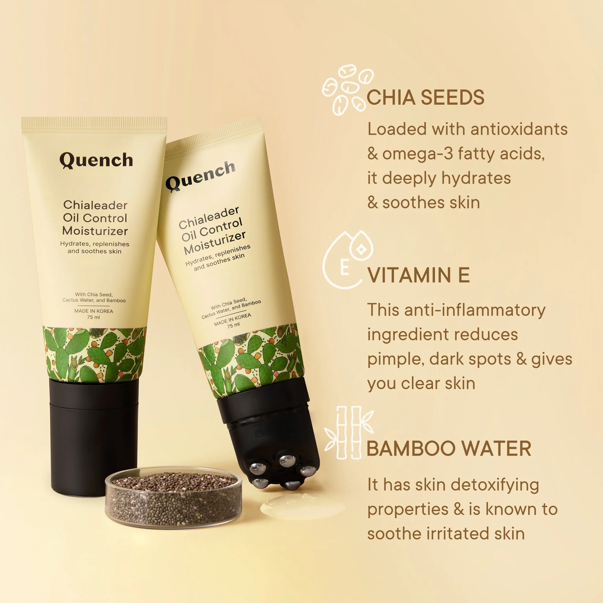 Oil Control Moisturizer with Chia Seeds Omega 3 - 75 ML - Image 3