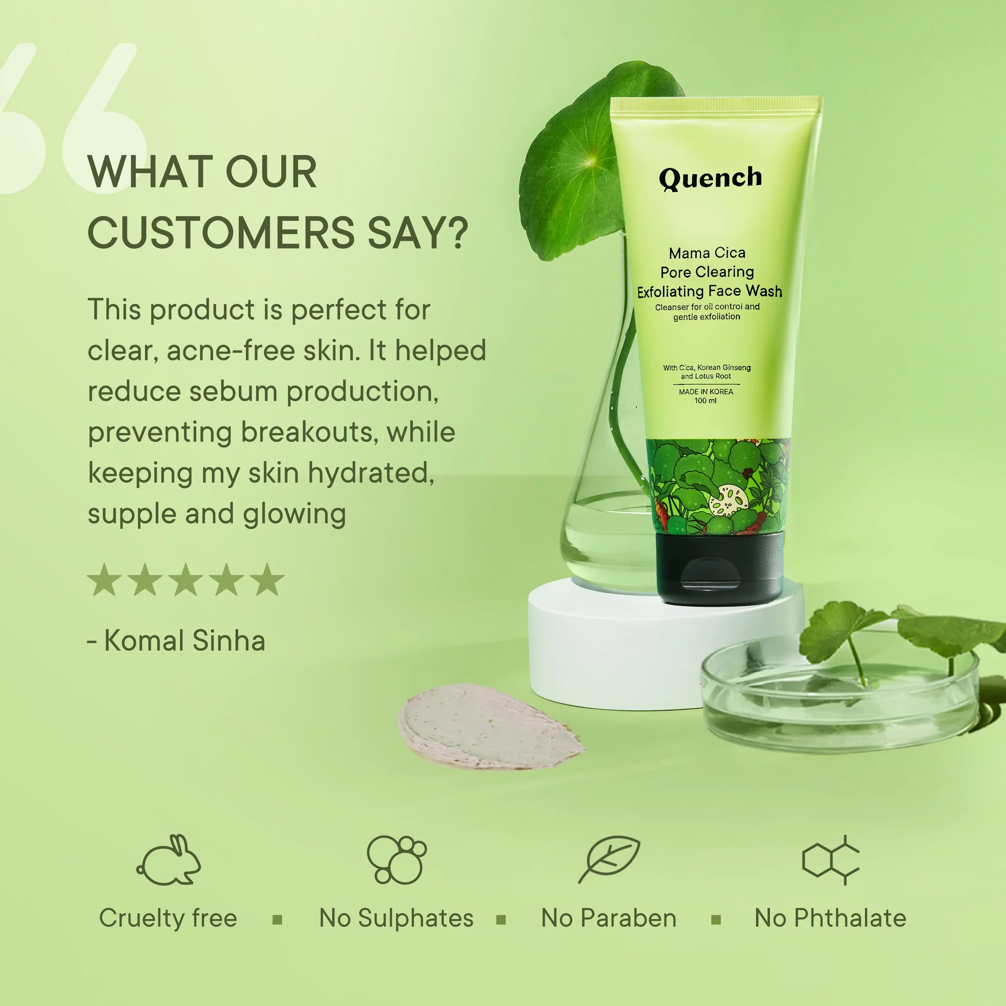 Pore Clearing Exfoliating Face Wash with Cica Herb Repair - 100 ML - Image 5