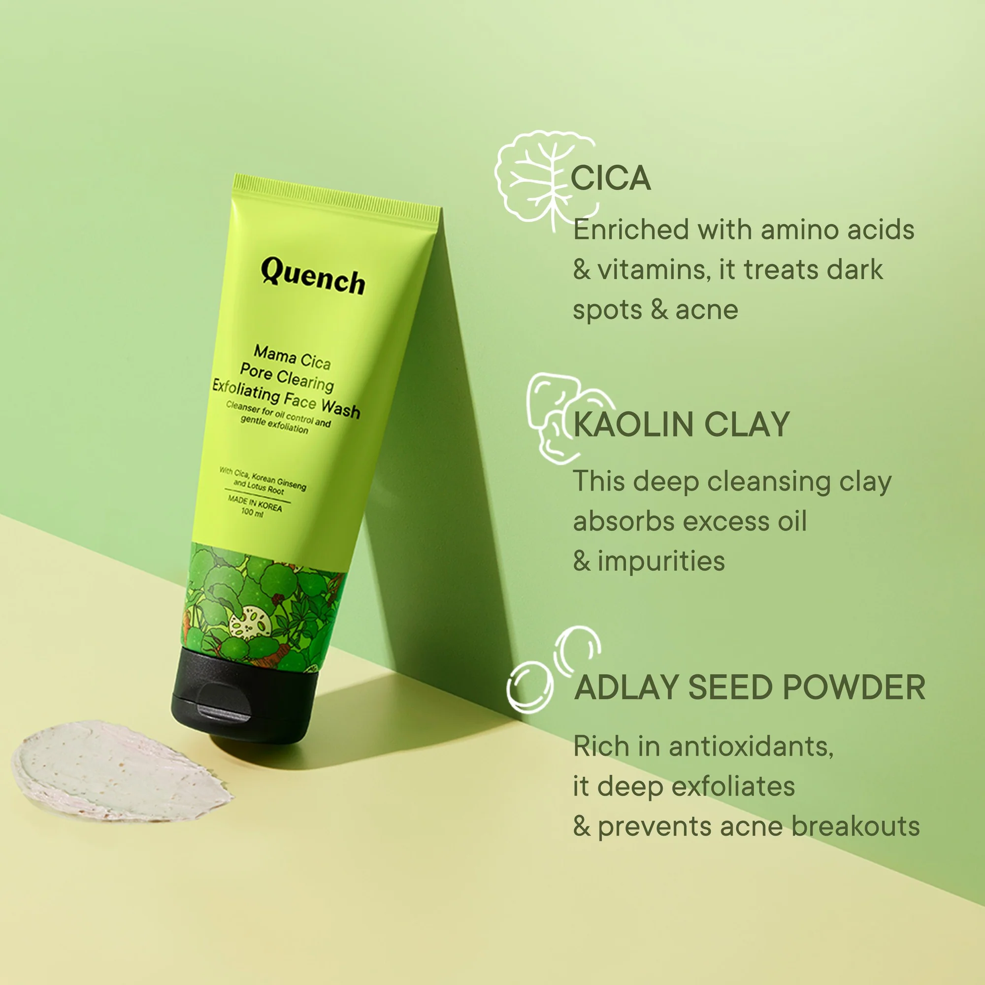 Pore Clearing Exfoliating Face Wash with Cica Herb Repair (Pack of 2) - Image 3
