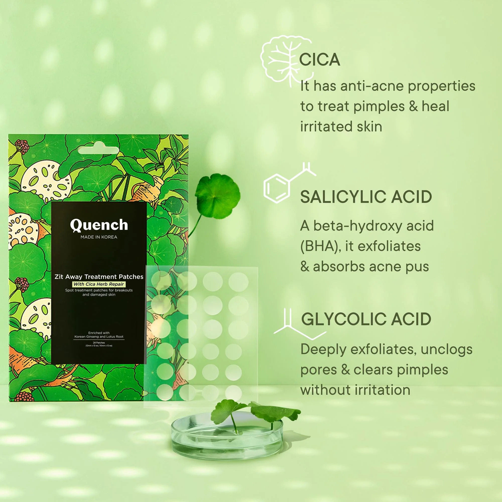 Zit Away Treatment Patches with Cica Herb Repair - 24 PATCHES - Image 3